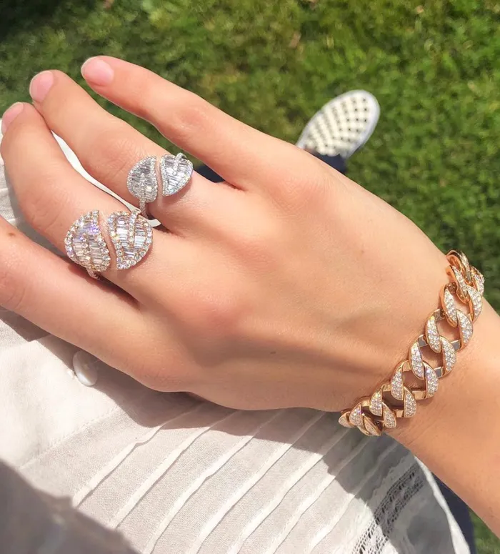 Rings MEDIUM LEAF DIAMOND RING anitako