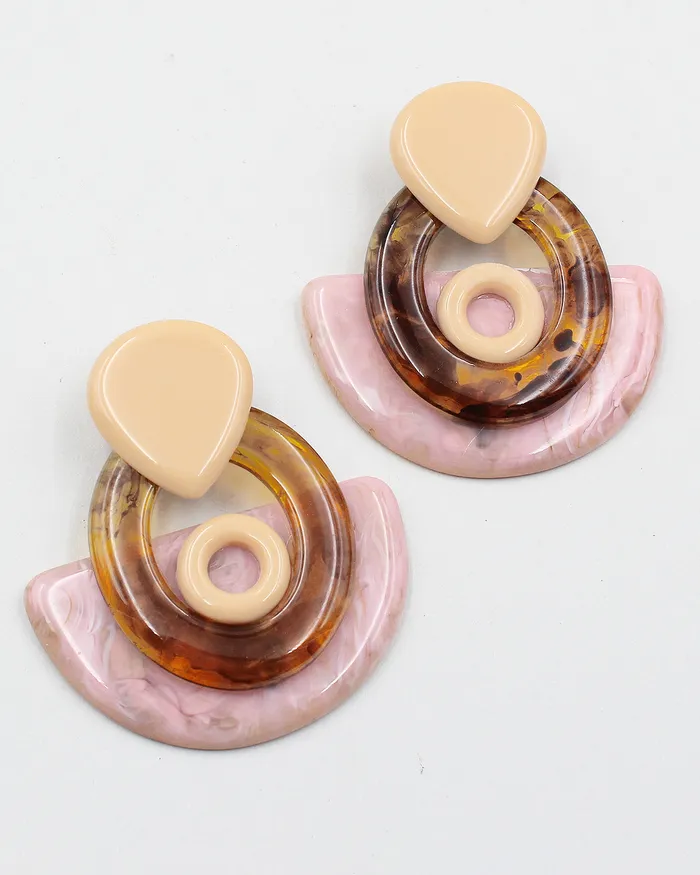 092322 Earrings Resin Fan Shaped Earrings