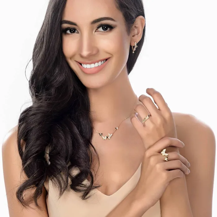 BERRICLE Butterfly CZ Necklace in Gold Flashed Sterling Silver Necklaces