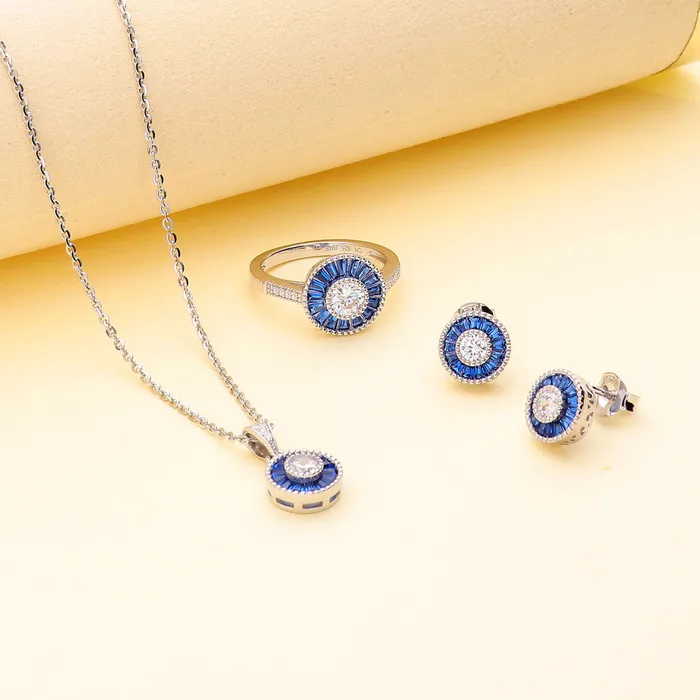 BERRICLE Necklaces Halo Art Deco CZ Necklace in Sterling Silver