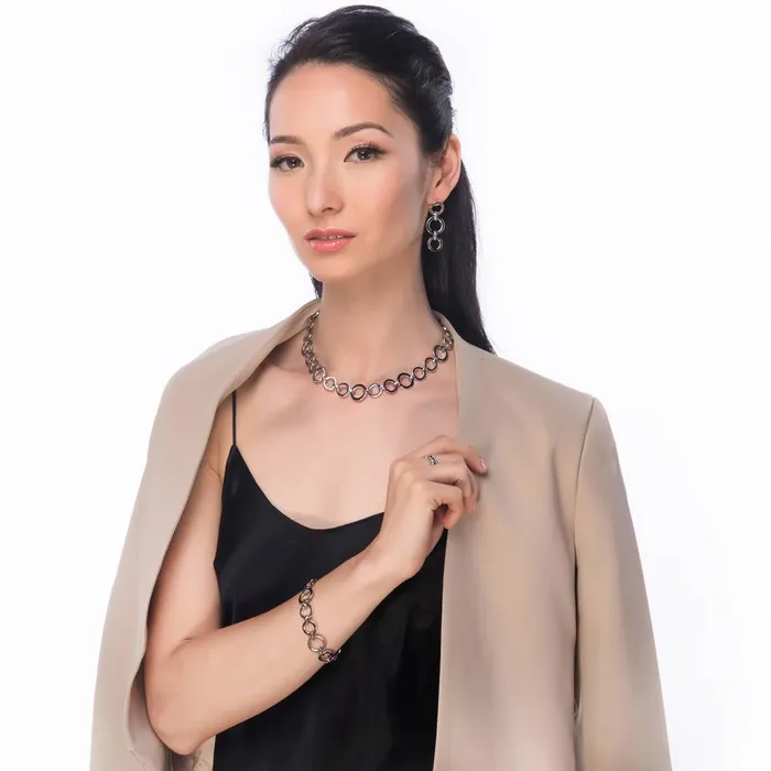 BERRICLE Necklaces Open Circle Lightweight Link Chain Necklace in SilverTone 16mm