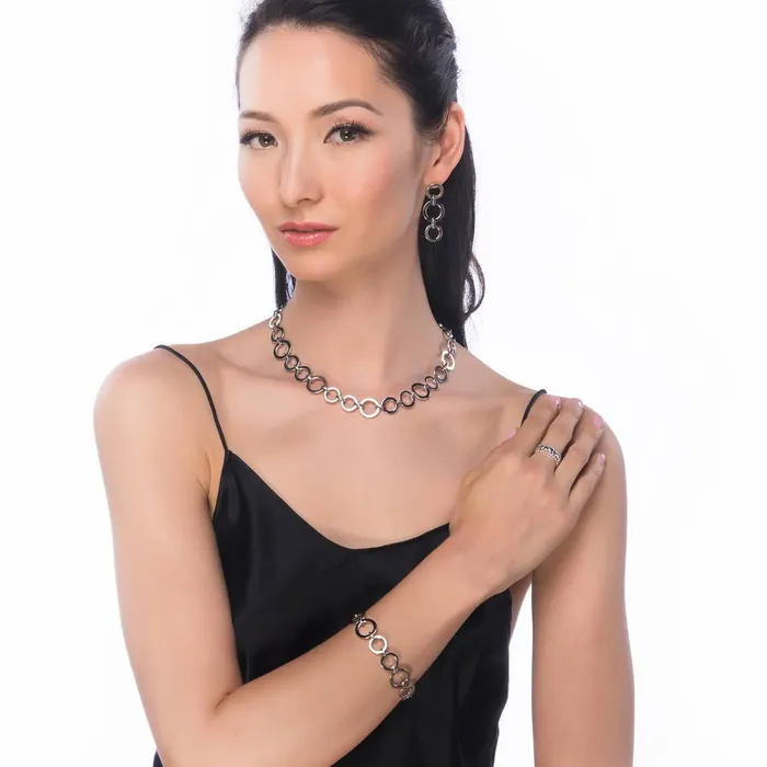 BERRICLE Necklaces Open Circle Lightweight Link Chain Necklace in SilverTone 16mm