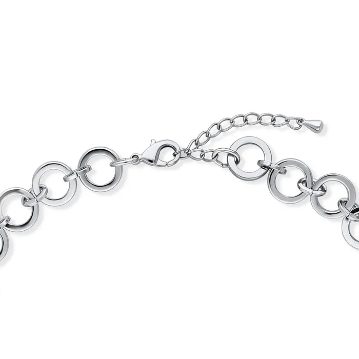 BERRICLE Necklaces Open Circle Lightweight Link Chain Necklace in SilverTone 16mm