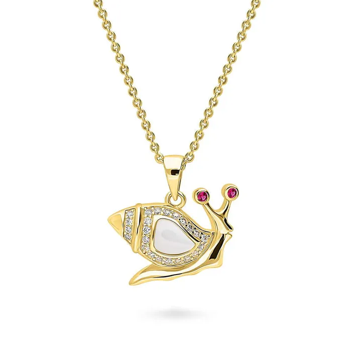 BERRICLE Necklaces Snail Mother Of Pearl Necklace in Sterling Silver