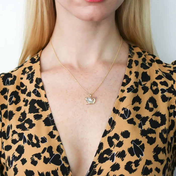 BERRICLE Necklaces Snail Mother Of Pearl Necklace in Sterling Silver