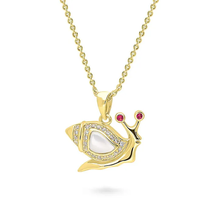 BERRICLE Necklaces Snail Mother Of Pearl Necklace in Sterling Silver