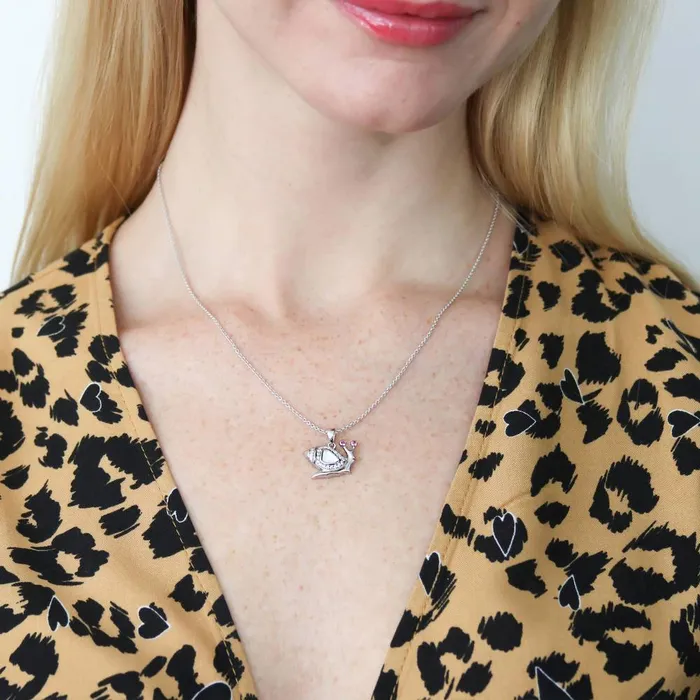 BERRICLE Necklaces Snail Mother Of Pearl Necklace in Sterling Silver