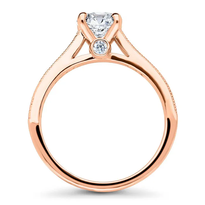BERRICLE Rings Solitaire 1ct CZ Ring in Rose Gold Plated Sterling Silver