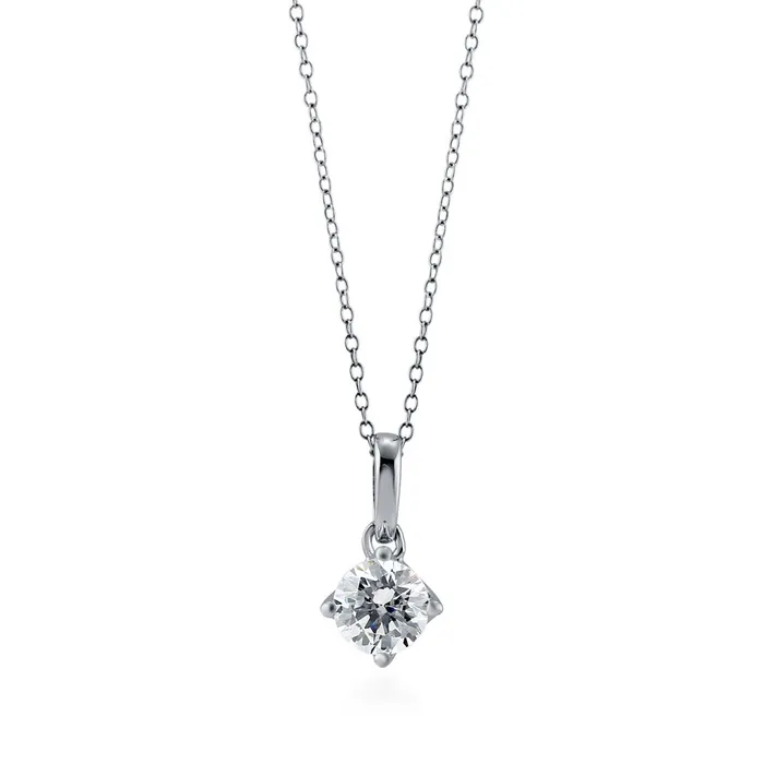 BERRICLE Solitaire 1ct CZ Necklace in Sterling Silver Necklaces