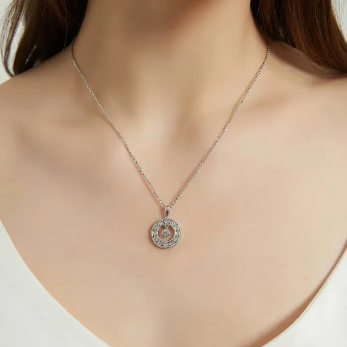 BERRICLE Woven Open Circle CZ Necklace in Sterling Silver Necklaces