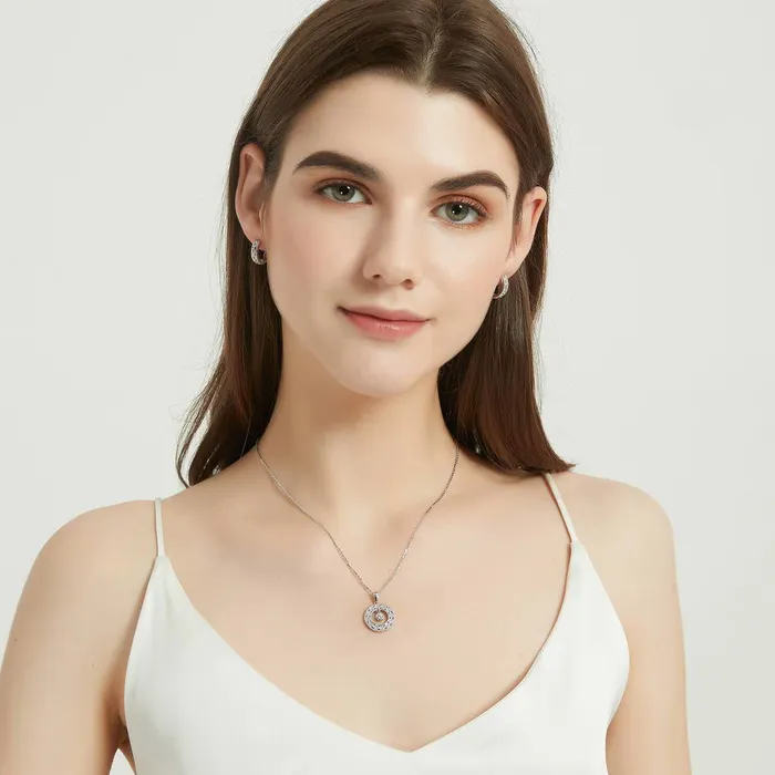 BERRICLE Woven Open Circle CZ Necklace in Sterling Silver Necklaces