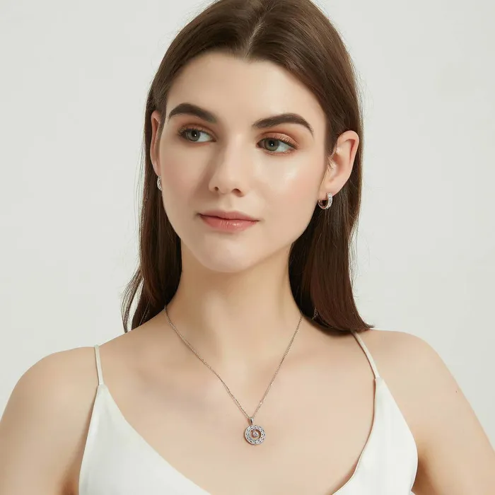 BERRICLE Woven Open Circle CZ Necklace in Sterling Silver Necklaces