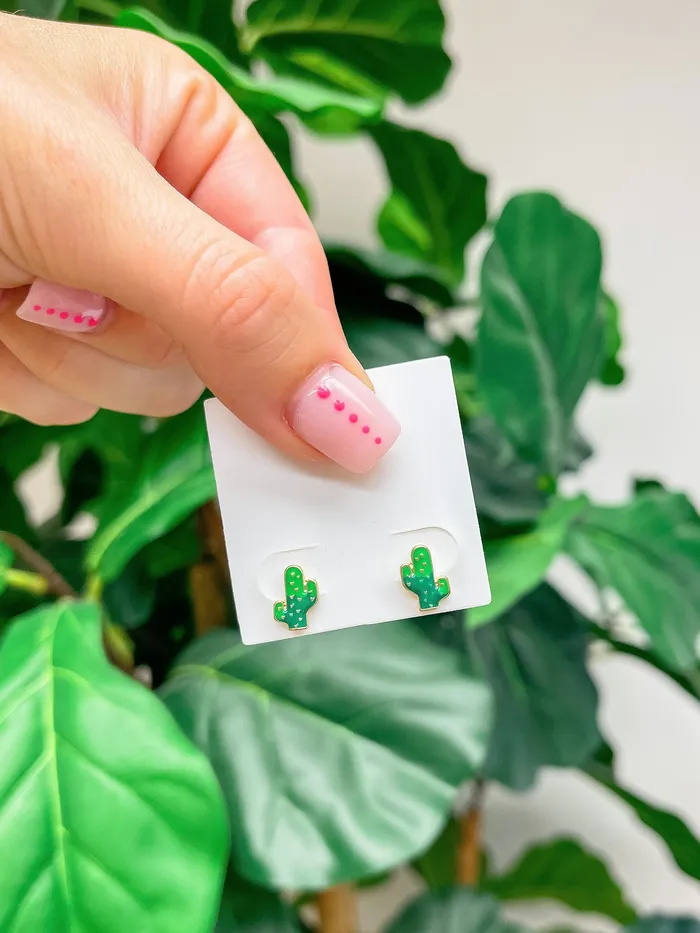 Cacti Enamel Stud Earrings Prep Obsessed LM Earrings Cacti Enamel Stud Earrings Prep Obsessed LM Earrings