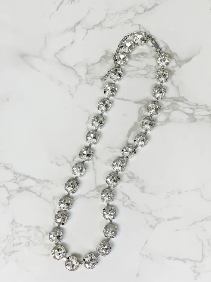 Chunky Glass Stone Necklace Crystal Prep Obsessed ESS Necklaces