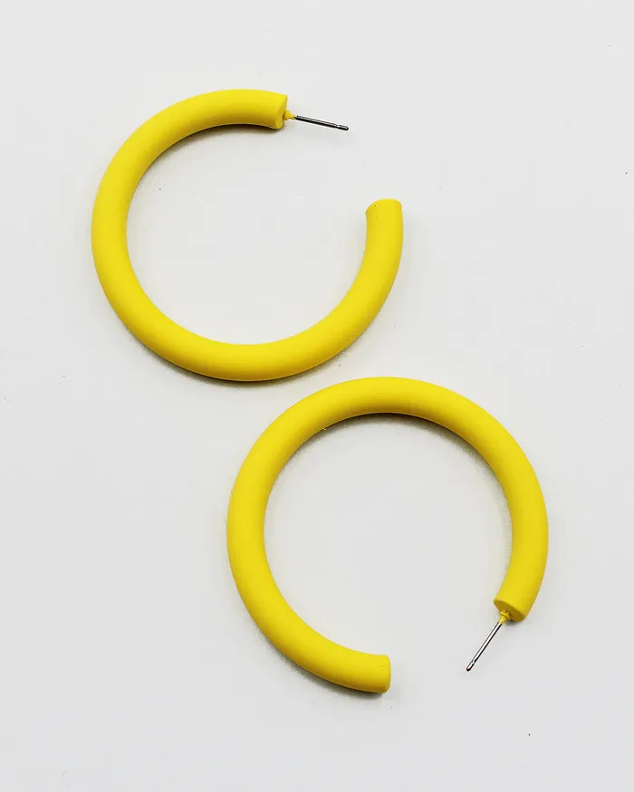 Color Coated Metal Open End Hoop Earrings check042922 Earrings Color Coated Metal Open End Hoop Earrings check042922 Earrings