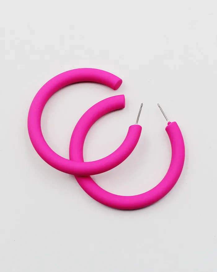 Color Coated Metal Open End Hoop Earrings check042922 Earrings Color Coated Metal Open End Hoop Earrings check042922 Earrings