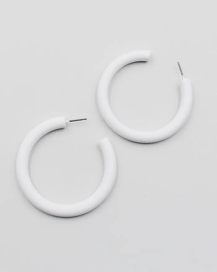 Color Coated Metal Open End Hoop Earrings check042922 Earrings Color Coated Metal Open End Hoop Earrings check042922 Earrings