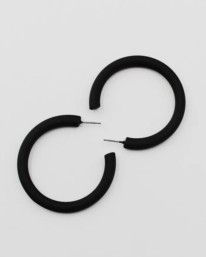 Color Coated Metal Open End Hoop Earrings check042922 Earrings Color Coated Metal Open End Hoop Earrings check042922 Earrings