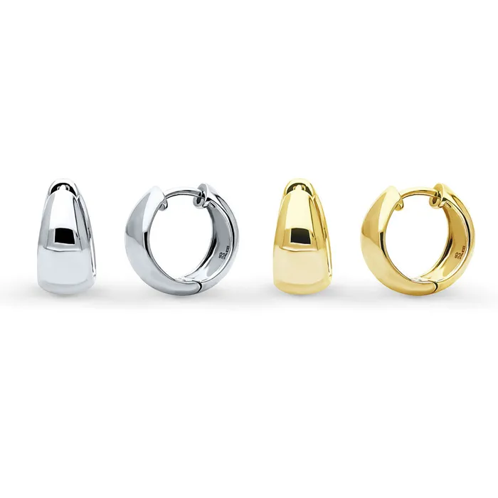 Earrings BERRICLE Dome Huggie Earrings in Sterling Silver 2 Pairs