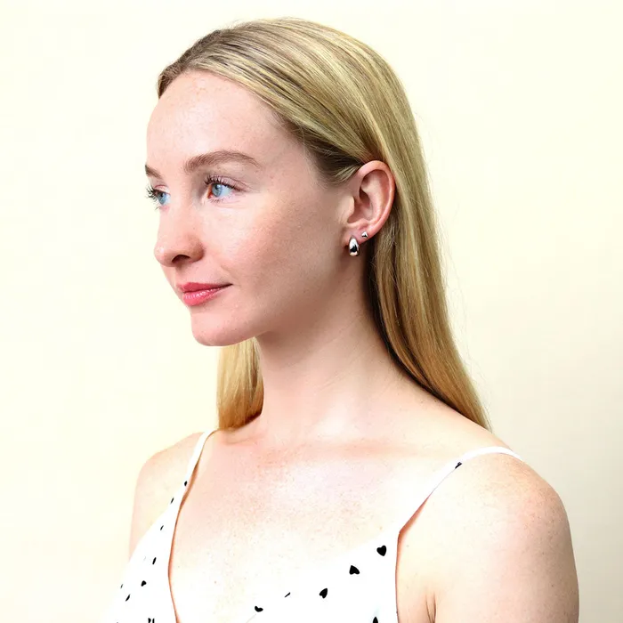Earrings BERRICLE Dome Huggie Earrings in Sterling Silver 2 Pairs