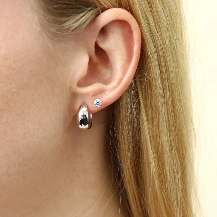 Earrings BERRICLE Dome Huggie Earrings in Sterling Silver 2 Pairs
