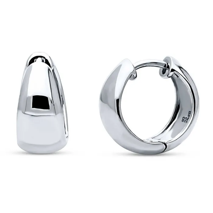 Earrings BERRICLE Dome Huggie Earrings in Sterling Silver 2 Pairs