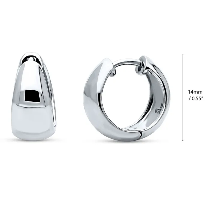 Earrings BERRICLE Dome Huggie Earrings in Sterling Silver 2 Pairs