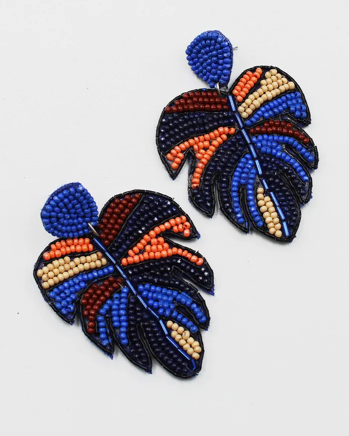 Earrings check051222 Beaded Leaf Earrings Earrings check051222 Beaded Leaf Earrings