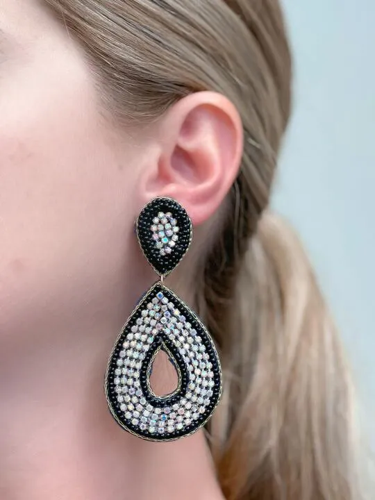 Earrings Prep Obsessed MOA Glitzy Seed Bead Teardrop Dangle Earrings Black Earrings Prep Obsessed MOA Glitzy Seed Bead Teardrop Dangle Earrings Black