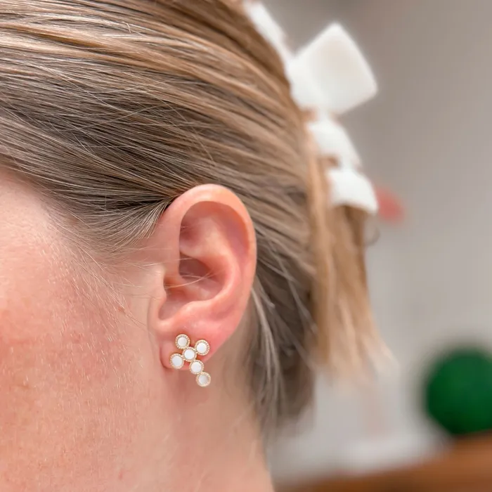 Earrings Prep Obsessed PR Abalone Shell Cross Stud Earrings