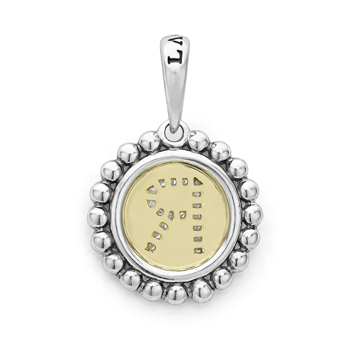 lagosdev Signature Caviar Diamond R Initial Charm Charm Necklaces