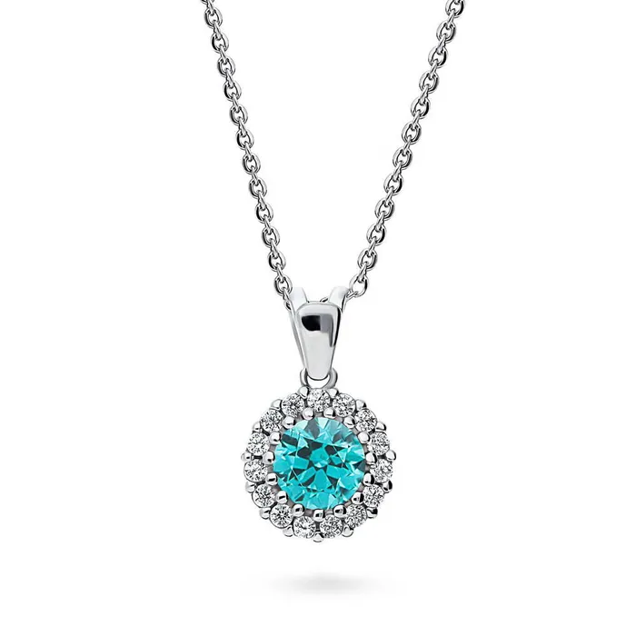 Necklaces BERRICLE Halo Kaleidoscope CZ Necklace in Sterling Silver