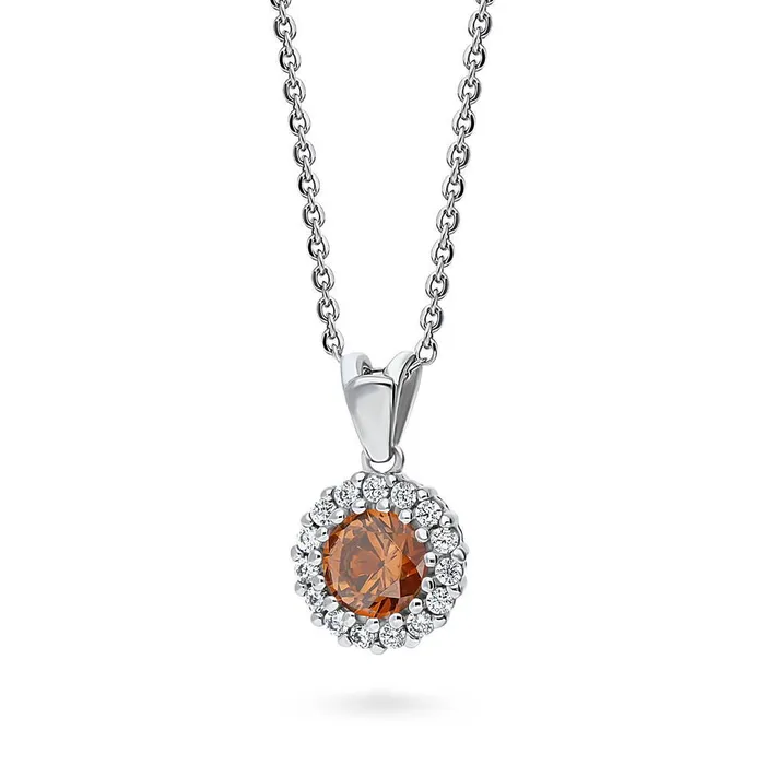 Necklaces BERRICLE Halo Kaleidoscope CZ Necklace in Sterling Silver