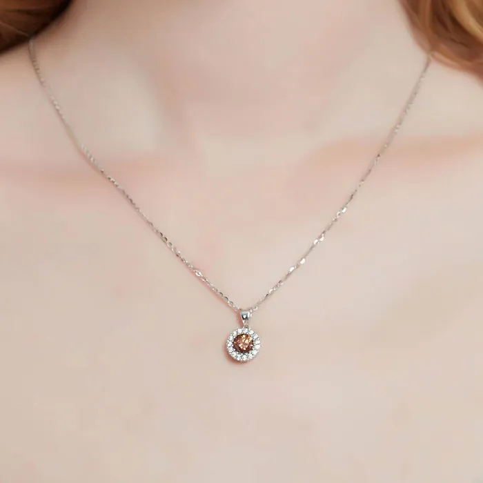 Necklaces BERRICLE Halo Kaleidoscope CZ Necklace in Sterling Silver