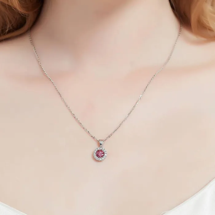 Necklaces BERRICLE Halo Kaleidoscope CZ Necklace in Sterling Silver
