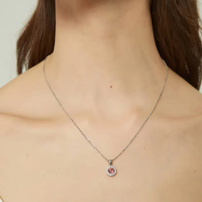 Necklaces BERRICLE Halo Kaleidoscope CZ Necklace in Sterling Silver