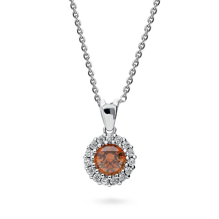 Necklaces BERRICLE Halo Kaleidoscope CZ Necklace in Sterling Silver
