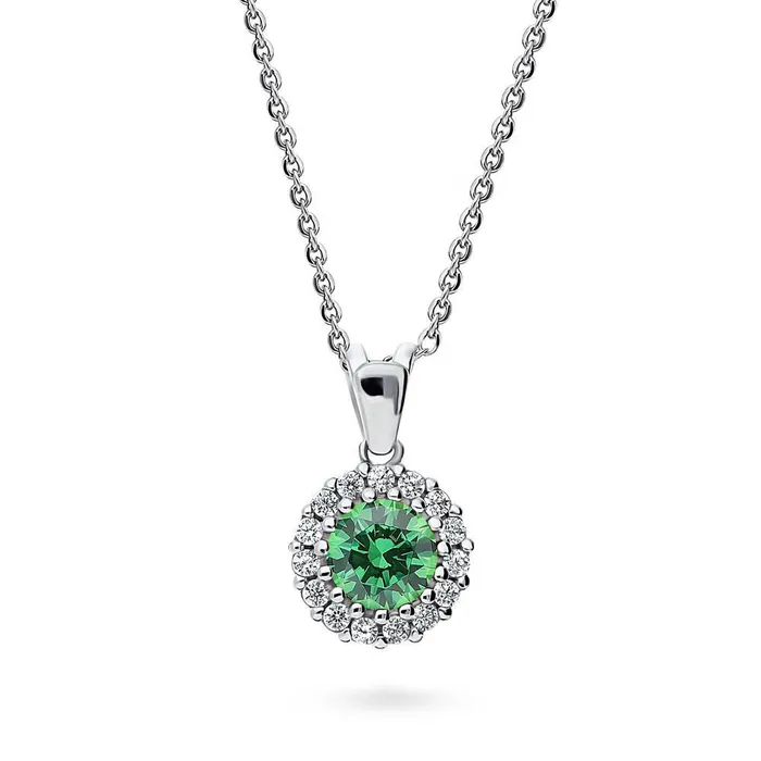 Necklaces BERRICLE Halo Kaleidoscope CZ Necklace in Sterling Silver