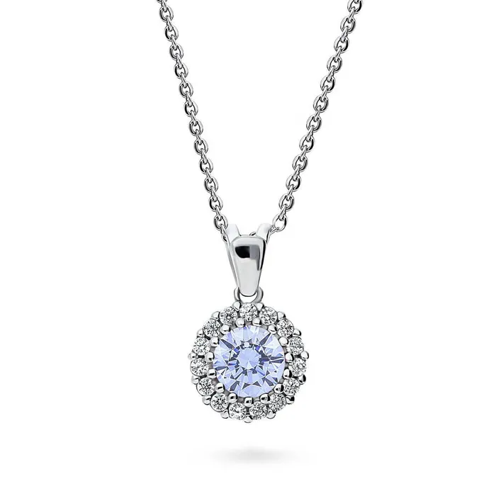 Necklaces BERRICLE Halo Kaleidoscope CZ Necklace in Sterling Silver
