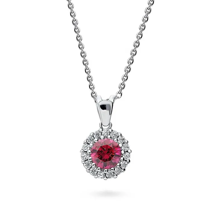 Necklaces BERRICLE Halo Kaleidoscope CZ Necklace in Sterling Silver