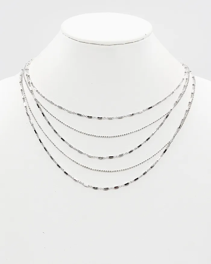 Necklaces Multiple Layered Delicate Metal Chain Necklace check052022