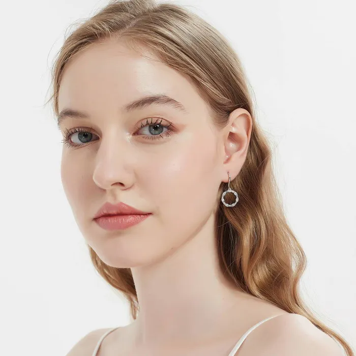 Necklaces Open Circle CZ Necklace and Earrings in Sterling Silver BERRICLE