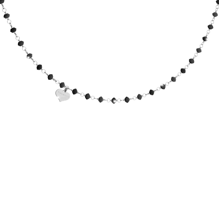 Necklaces Rebecca Rebecca Pepite 925 Silver Necklace With Hydrothermal Black Stones Necklaces Rebecca Rebecca Pepite 925 Silver Necklace With Hydrothermal Black Stones