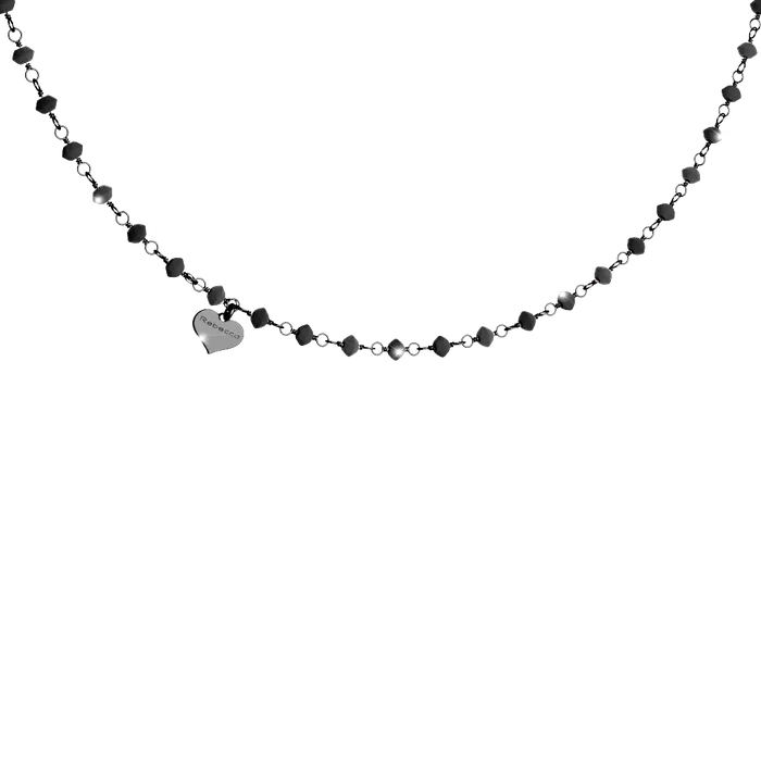 Necklaces Rebecca Rebecca Pepite 925 Silver Necklace With Hydrothermal Black Stones Necklaces Rebecca Rebecca Pepite 925 Silver Necklace With Hydrothermal Black Stones
