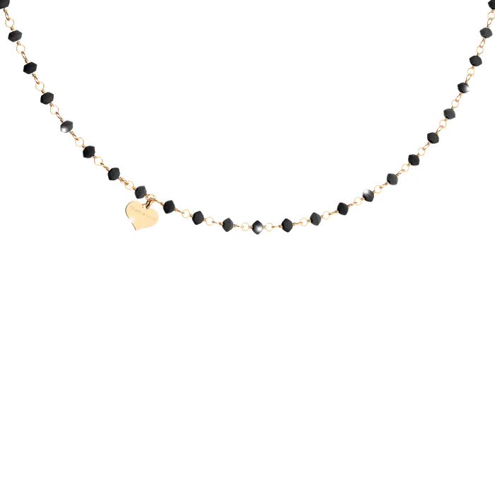 Necklaces Rebecca Rebecca Pepite 925 Silver Necklace With Hydrothermal Black Stones Necklaces Rebecca Rebecca Pepite 925 Silver Necklace With Hydrothermal Black Stones