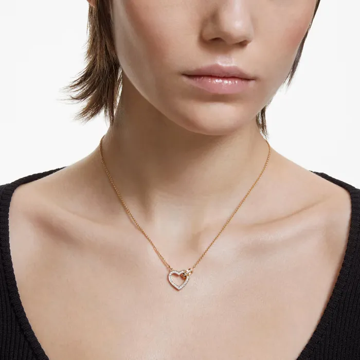 Necklaces Swarovski Swarovski Lovely Necklace Heart White Goldtone plated