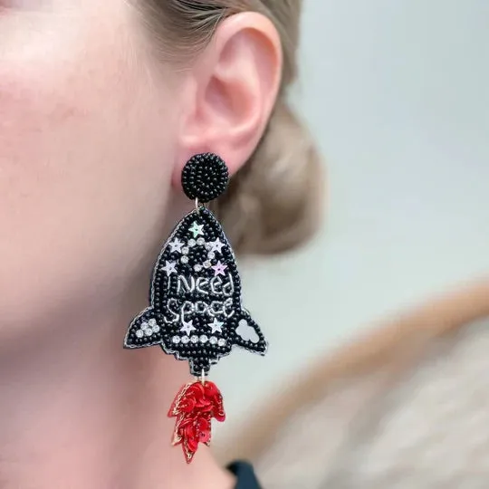 Prep Obsessed TI Earrings I Need Space Beaded Statement Earrings