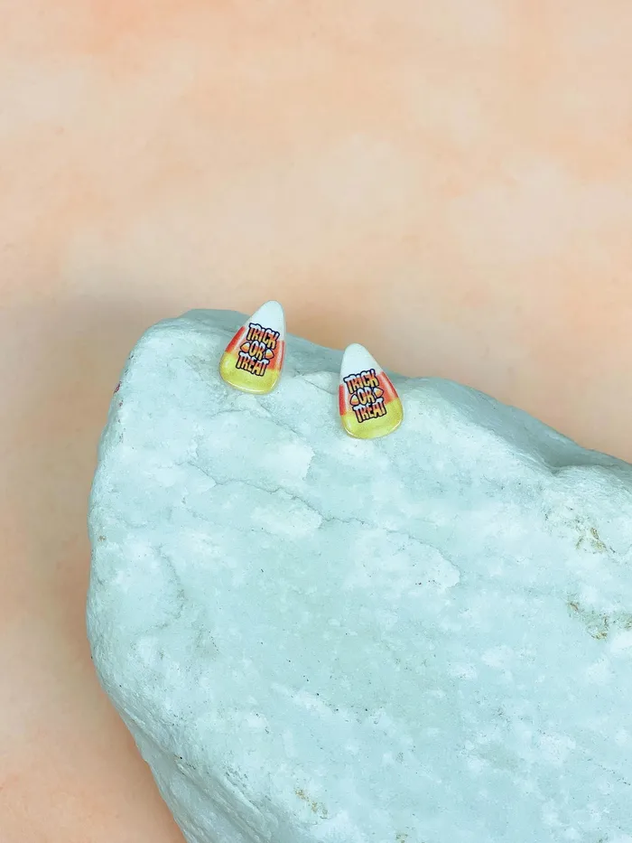 Prep Obsessed VP Earrings Trick or Treat Candy Corn Stud Earrings