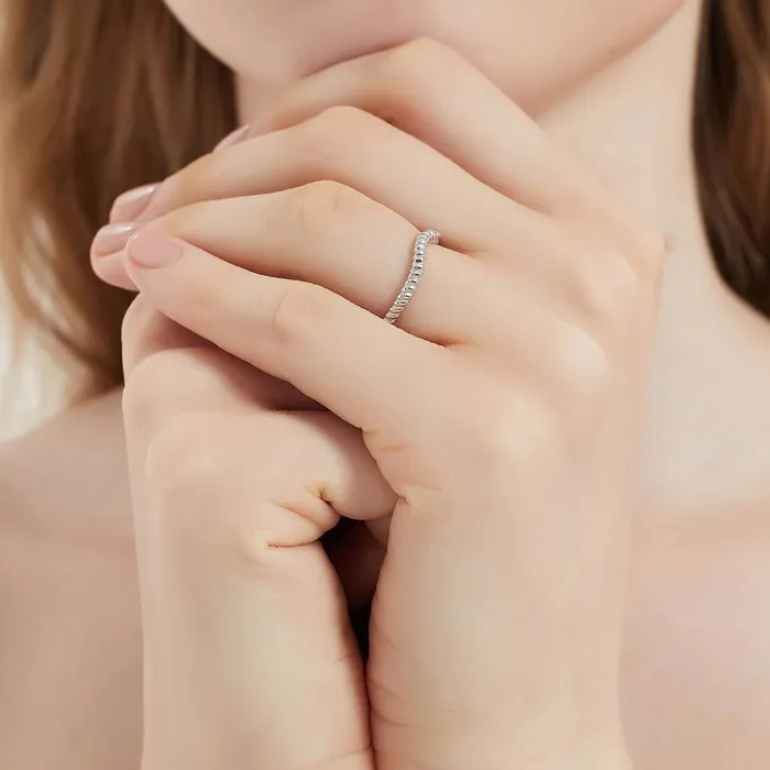 Rings BERRICLE 3Stone Woven 18ct Pear CZ Ring Set in Sterling Silver