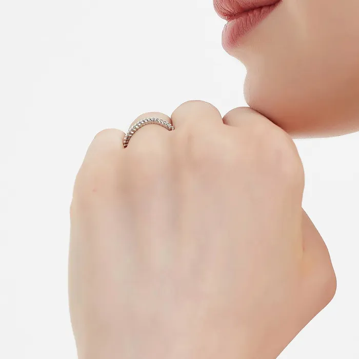 Rings BERRICLE 3Stone Woven 18ct Pear CZ Ring Set in Sterling Silver